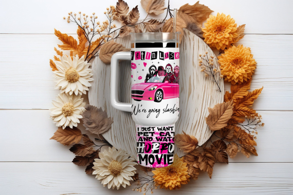 Horror Movie Characters Movies Custom   Quencher 30oz or 40oz Stainless Steel Tumbler With Handle HG