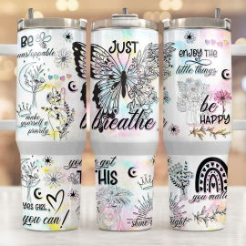 Positive Affirmations Tumbler Butterflies Inspirational Quotes s Positive 30oz or 40oz Tumbler Summer Quencher Tumbler Gift For Her Him Birthday Gift LN