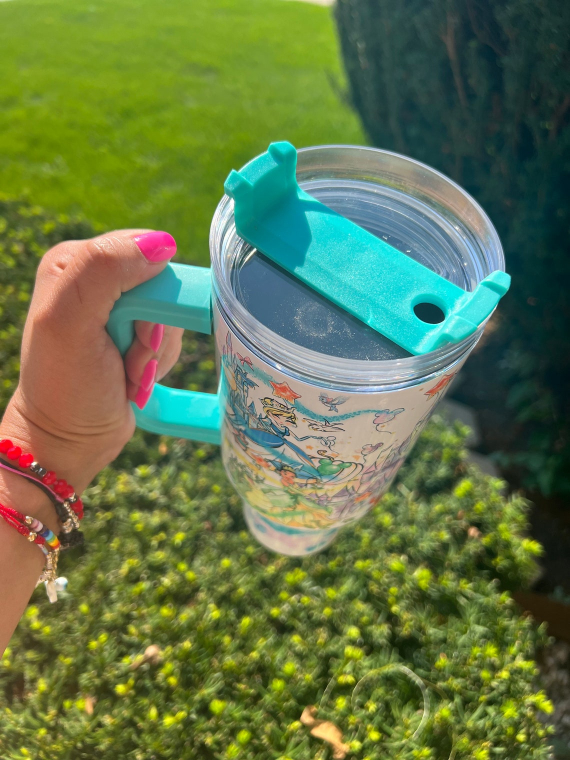 Disney Princesses 30oz or 40oz Tumbler Snow White, Cinderella, Aurora, Ariel, Belle, Jasmine, Mulan, Tiana and Pocahontas fan gift tumbler Gift girly Princess Birthday Anniversary Gift HFN