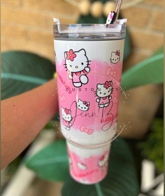 Cute Hello Kitty Cat 30oz or 40oz Tumbler 30oz or 40oz handle tumbler  tumbler, Birthday Anniversary Gift HFN