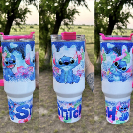 Disney Stitch 30oz or 40Oz Tumbler, Blue Stitch Ohana Coffee Tumbler, Lilo Stitch Insulated Tumbler HG