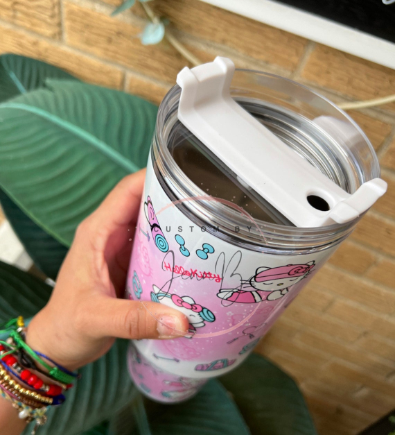 Gym Strong Hello Kitty 30oz or 40oz Tumbler 30oz or 40oz handle tumbler  tumbler Gym Cat Tumbler Gym Life Fitness Life Birthday Anniversary Gift HFN