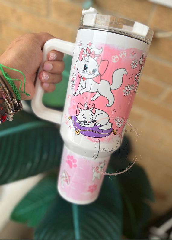 Marie Disney Pink Marie The Aristocats 30oz or 40oz tumbler fan gift 40 oz tumbler with handle  tumbler Birthday Anniversary Gift HFN