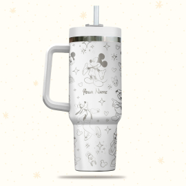 Mickey And Friends Disney Cartoon  30oz or 40oz Quencher Stainless Steel Tumbler With Handle, Best Gift Idea NVA