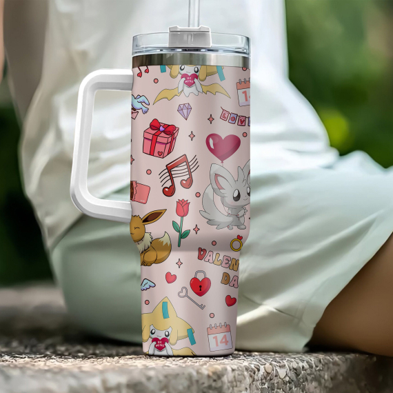 Pokemon Valentine’s Day Games Custom Quencher 30oz Or 40oz Stainless Steel Tumbler With Handle HG