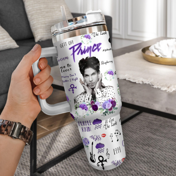 Prince Music Custom Quencher 30oz or 40oz Stainless Steel Tumbler HG With Handle