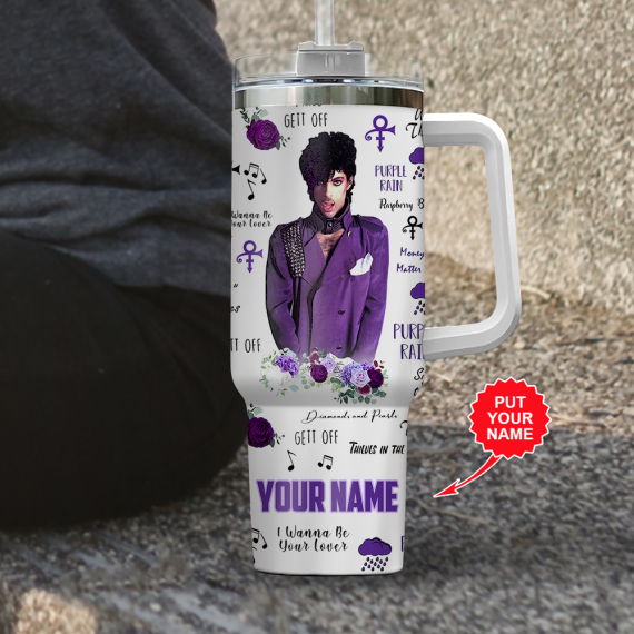 Prince Music Custom Quencher 30oz or 40oz Stainless Steel Tumbler HG With Handle