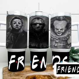 Serial Killers Horror Movies Custom   Quencher 30oz or 40oz Stainless Steel Tumbler With Handle HG