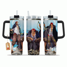Shanks One Piece Anime Custom 30oz or 40oz Quencher Stainless Steel Tumbler With Handle, Best Gift Idea NVA, Best Gift Idea NVA