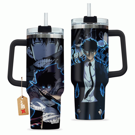 Sung Jin-Woo Solo Leveling Anime Custom   Quencher 30oz or 40oz Stainless Steel Tumbler With Handle HG