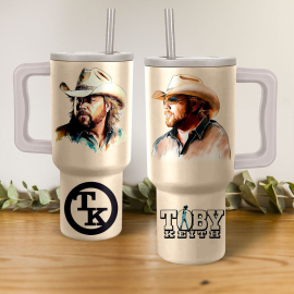 Toby Keith Music Custom Stanley Quencher 40oz Stainless Steel Tumbler HG With Handle