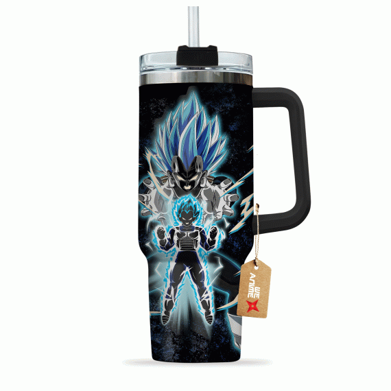 Vegeta Super Saiyan Blue Dragon Ball Anime Custom   Quencher 30oz or 40oz Stainless Steel Tumbler With Handle HG