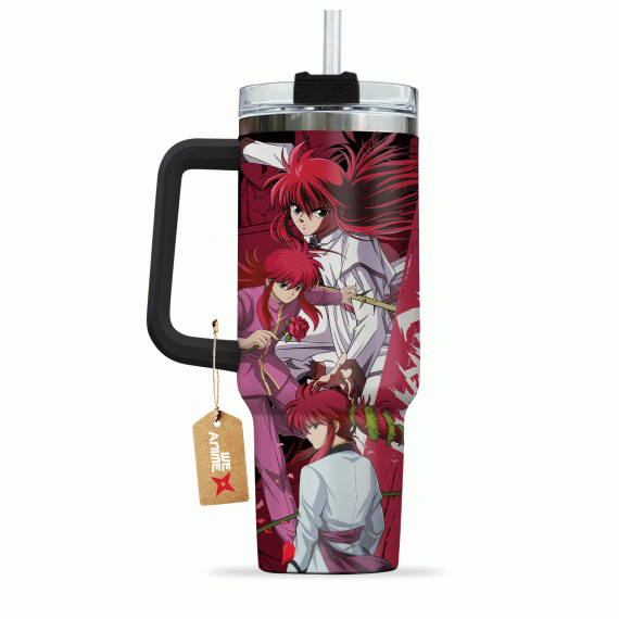 Yoko Kurama Yu Yu Hakusho Anime Custom 30oz or 40oz Quencher Stainless Steel Tumbler With Handle, Best Gift Idea NVA