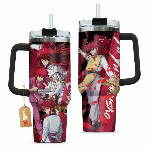Yoko Kurama Yu Yu Hakusho Anime Custom 30oz or 40oz Quencher Stainless Steel Tumbler With Handle, Best Gift Idea NVA