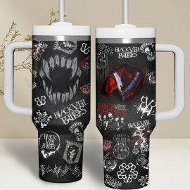 Black Veil Brides Music Custom Stanley Quencher 30oz or 40oz Stainless Steel Tumbler With Handle LN